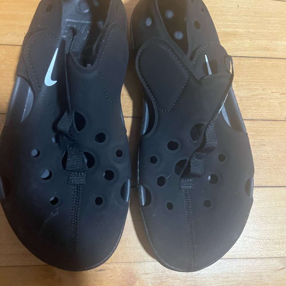 Nike Black Slip-On Water Shoe with White Swoosh